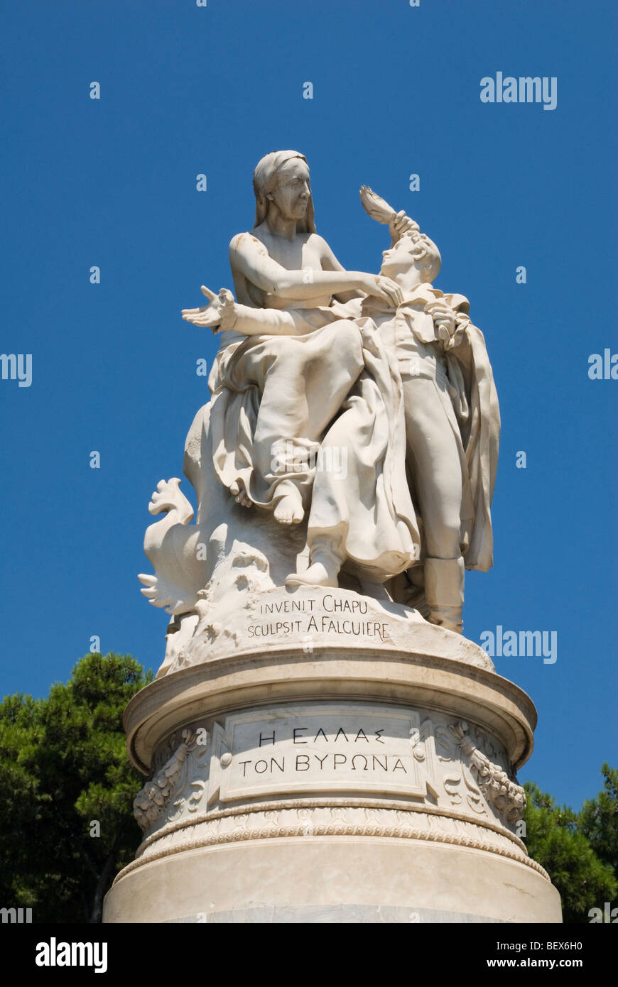 Seigneur Byron statue à Athènes, Grèce Banque D'Images