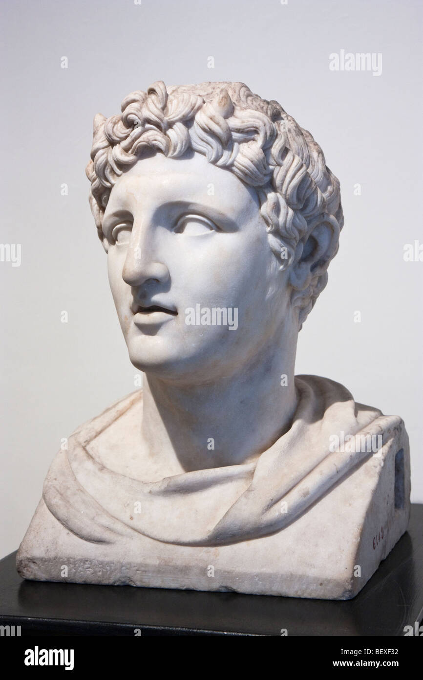 Buste de Demetrios Poliorketes à partir de la villa des Papyri. Musée Archéologique National, Naples. Banque D'Images