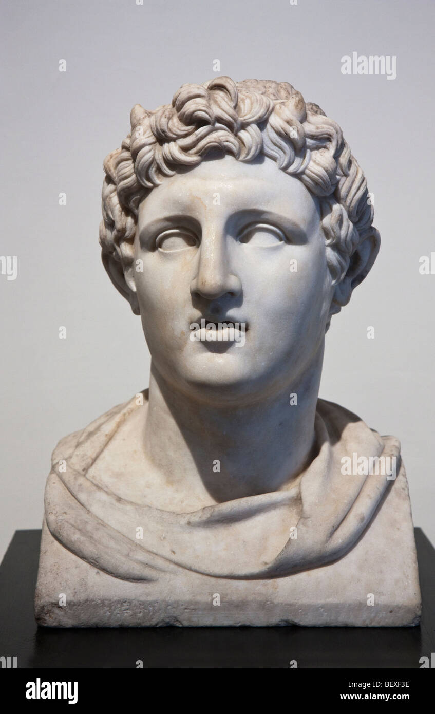 Buste de Demetrios Poliorketes à partir de la villa des Papyri. Musée Archéologique National, Naples. Banque D'Images