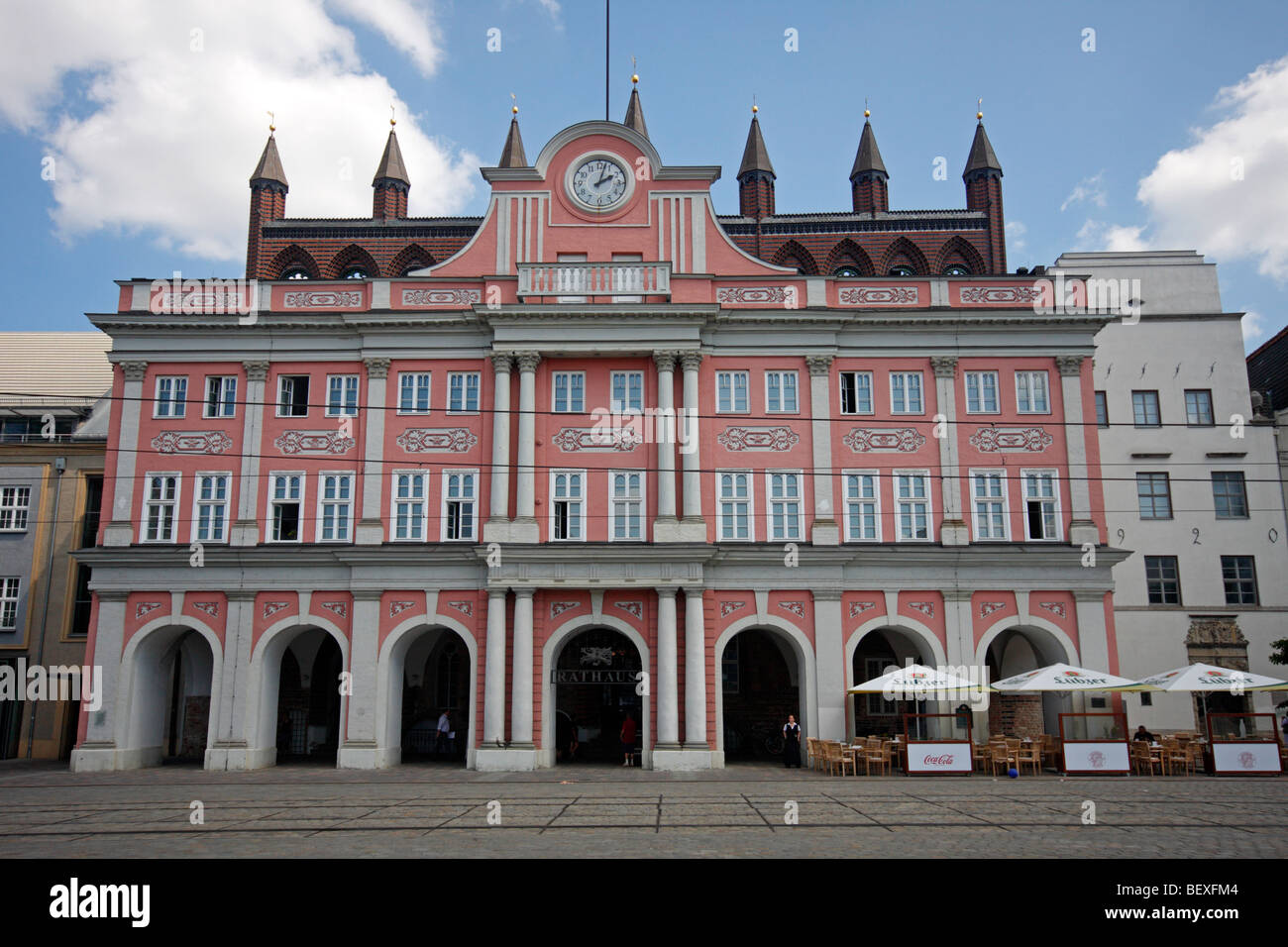 Hôtel de ville de Rostock, Allemagne Banque D'Images