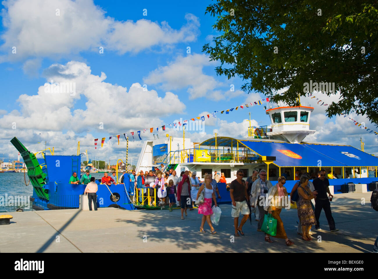 Le port ferry de Smiltyne à Courlande Lituanie Europe Banque D'Images