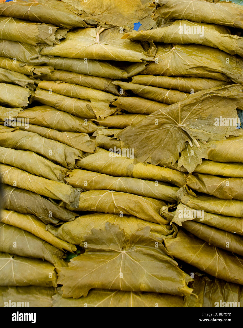 Beykoz Istanbul Turquie Marché feuilles de vigne vigne Asie Islam musulman du Bosphore Banque D'Images