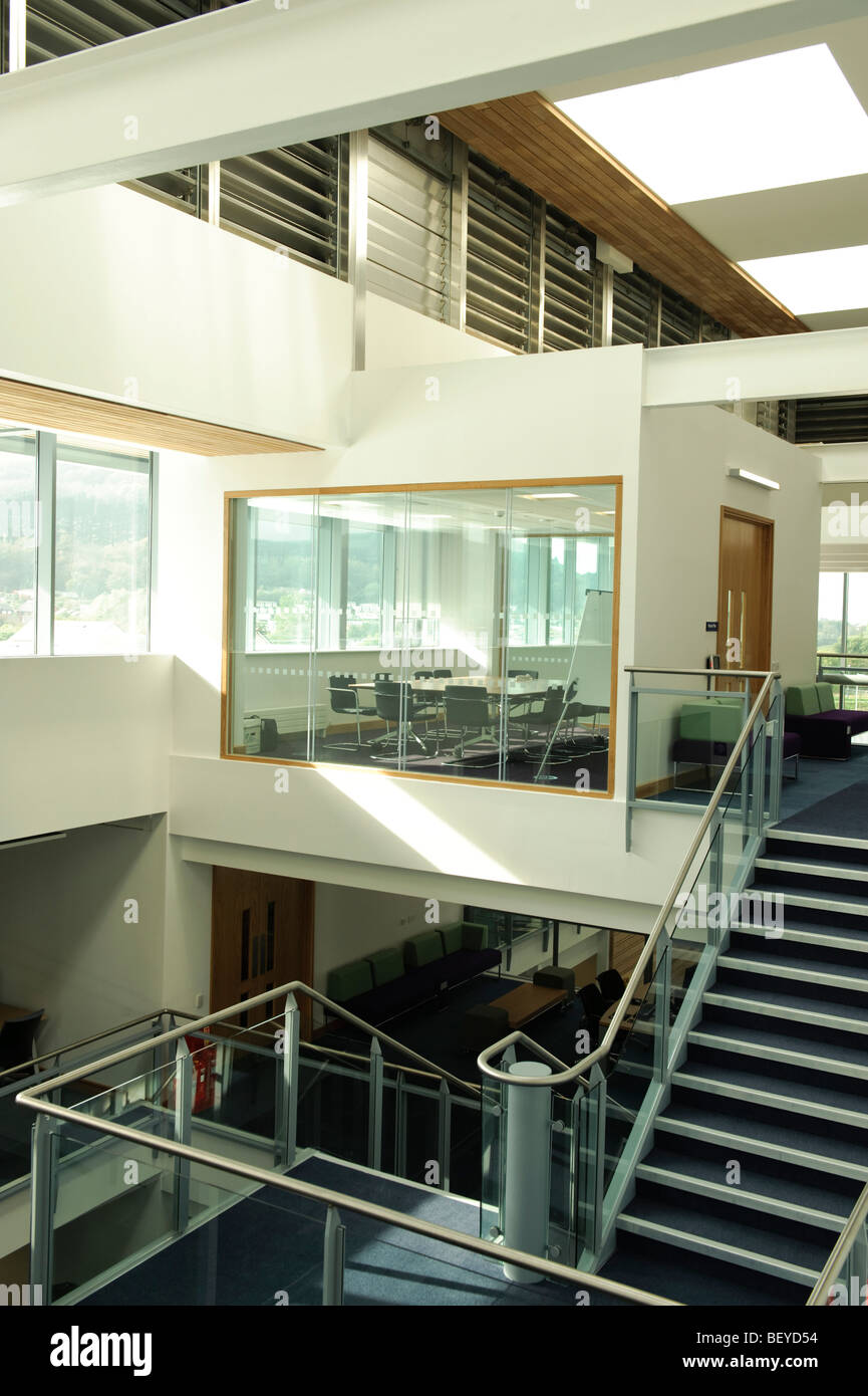 L'intérieur du nouveau gouvernement de l'Assemblée du Pays de Galles, Aberystwyth UK bureaux Banque D'Images