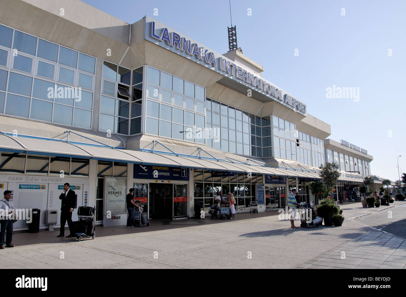 Terminal principal, l'aéroport international de Larnaca, Larnaca, district de Larnaca, Chypre Banque D'Images