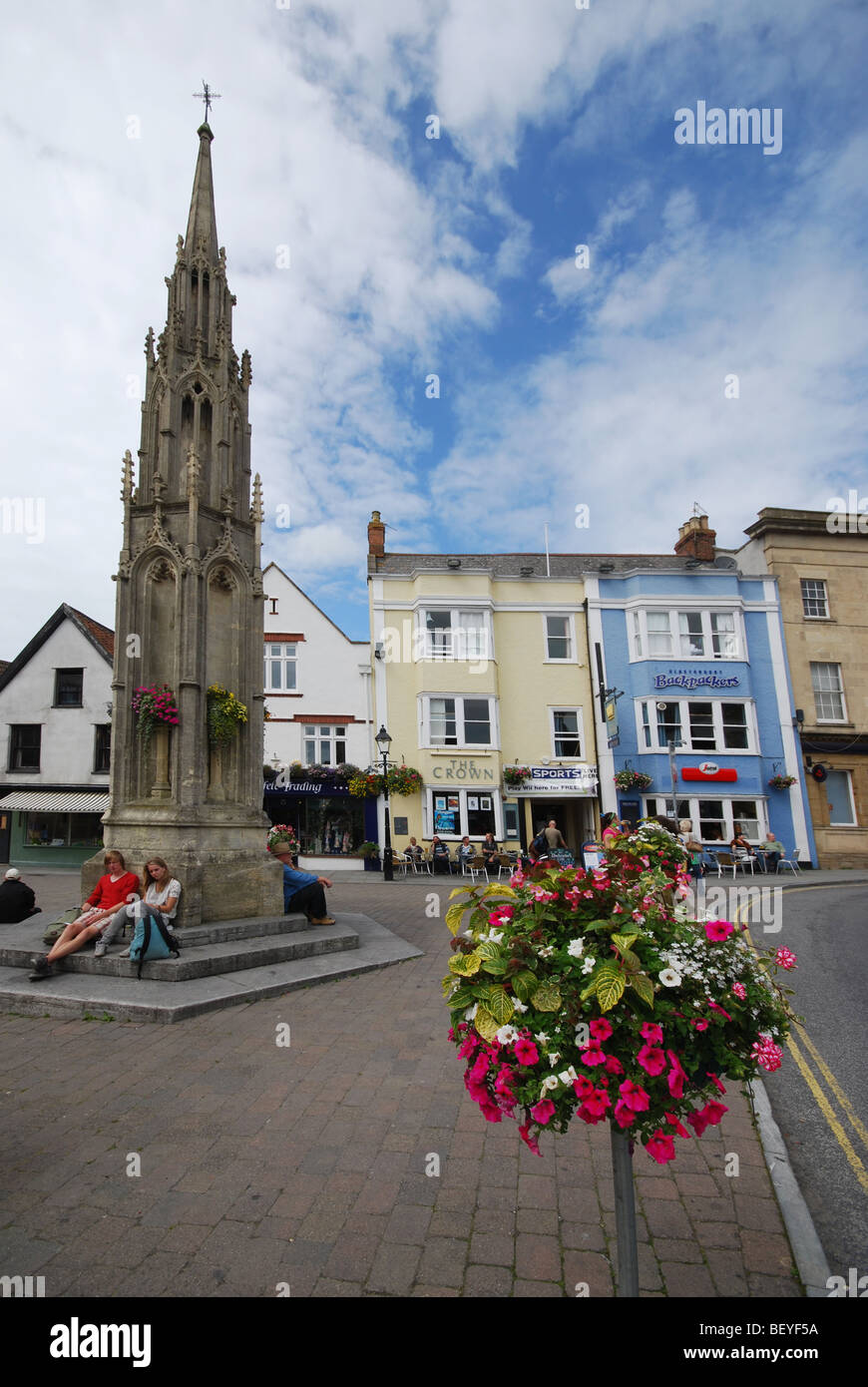 Place de marché Angleterre Somerset Glastonbury Banque D'Images