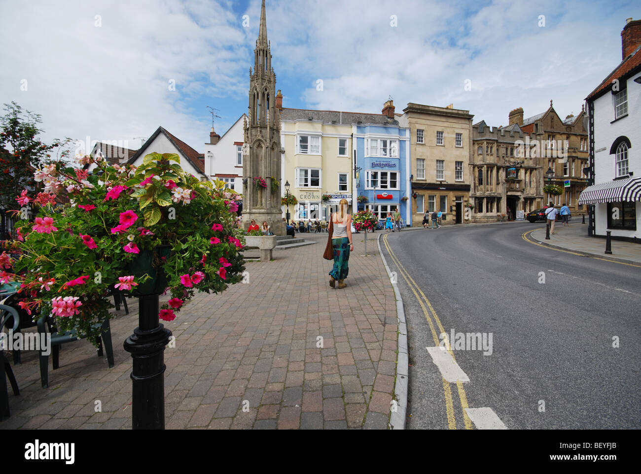 Place de marché Angleterre Somerset Glastonbury Banque D'Images