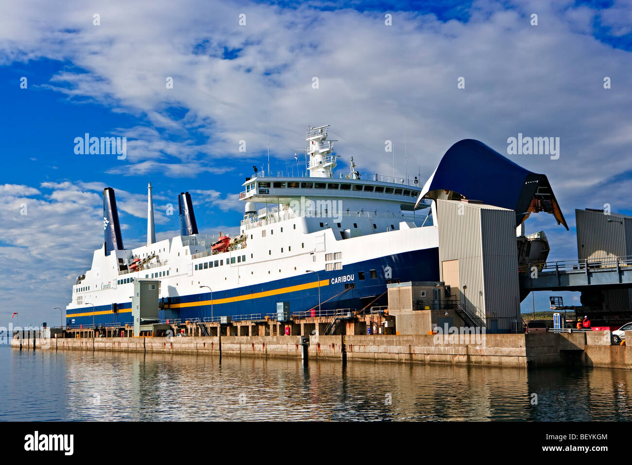Le M/V Caribou Ferry (à Port aux Basques) au Terminal de Ferry de Marine Atlantique à North Sydney, Nouvelle-Écosse, Canada atlantique, Banque D'Images