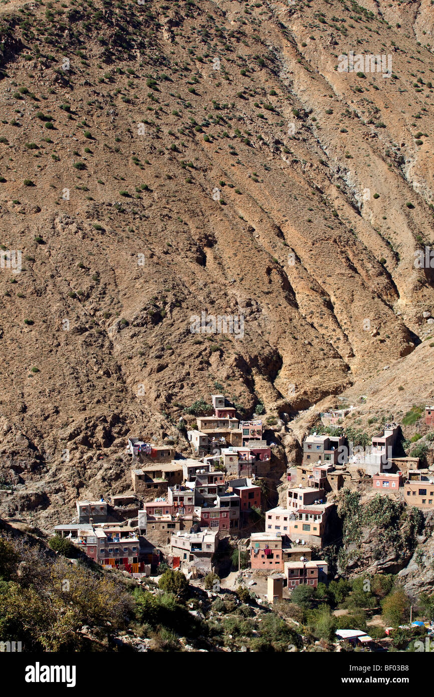Setti Fatma village berbère dans la vallée de l'Ourika, les montagnes du Haut Atlas à 40 km de Marrakech, Maroc Banque D'Images