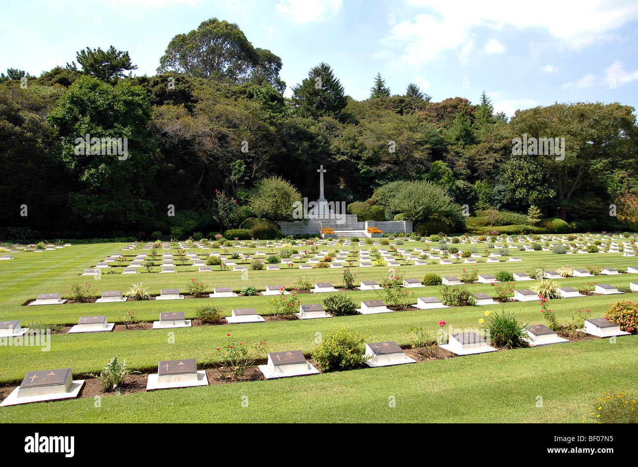 Le cimetière de guerre de Yokohama pour les soldats qui sont morts pendant la Seconde Guerre mondiale, Yokohama, Japon Banque D'Images