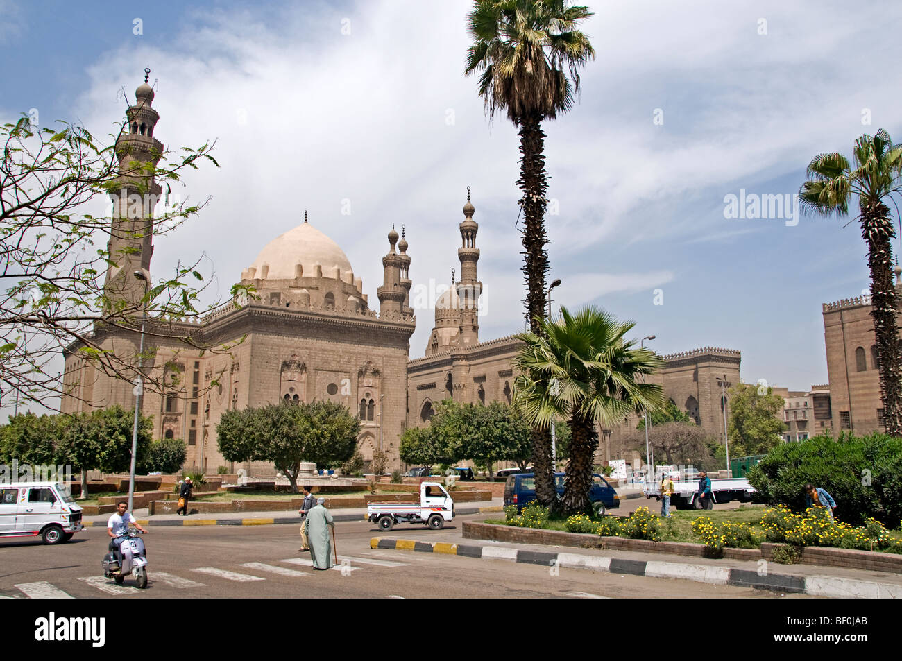 Le Caire Égypte mosquée Sultan Hassan Ali gauche et droite de la mosquée rifai Banque D'Images