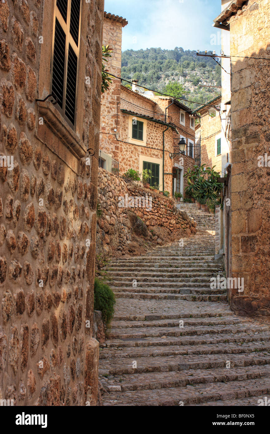 Fornalutx, l'île de Majorque, Espagne Banque D'Images