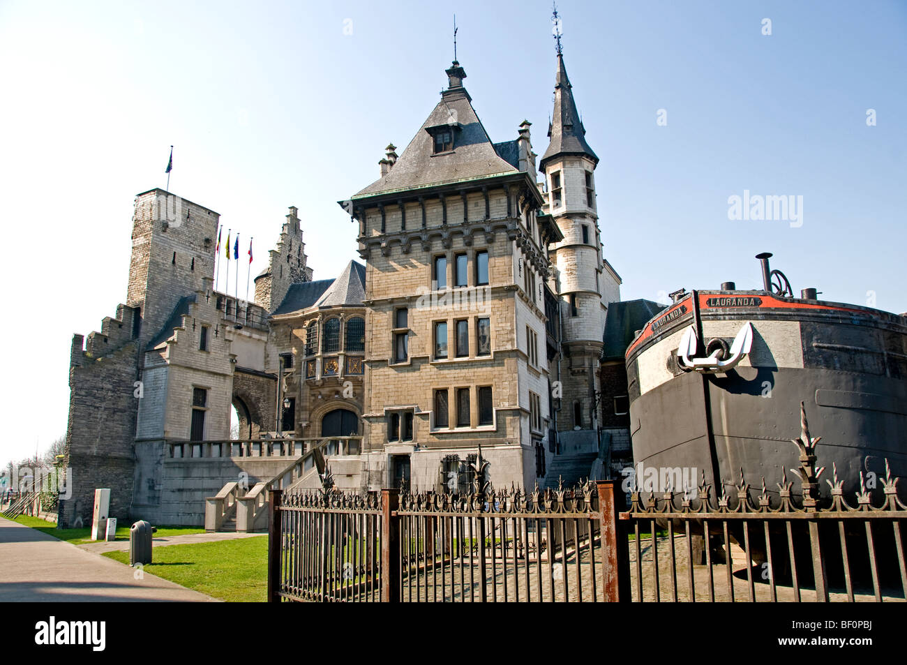 National Maritime Museum Anvers Belgique Château Steenplein Banque D'Images