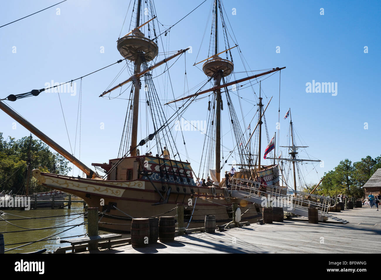 Le voilier réplique Susan Constant, l'établissement de Jamestown, Jamestown, en Virginie, USA Banque D'Images