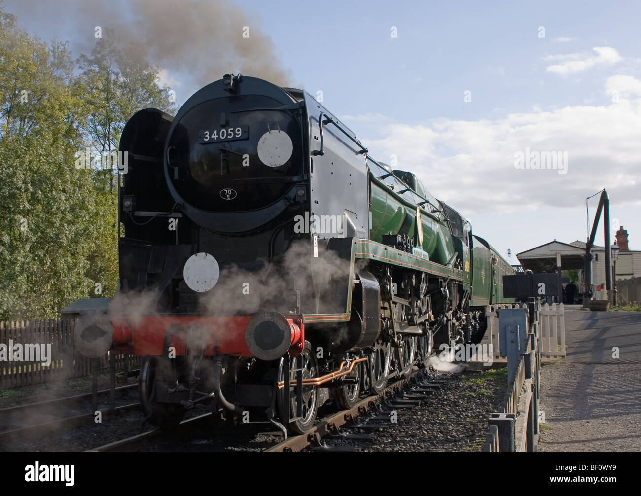 Bataille d'Angleterre Class Locomotive vapeur 34059 Sir Archibald Sinclair Banque D'Images