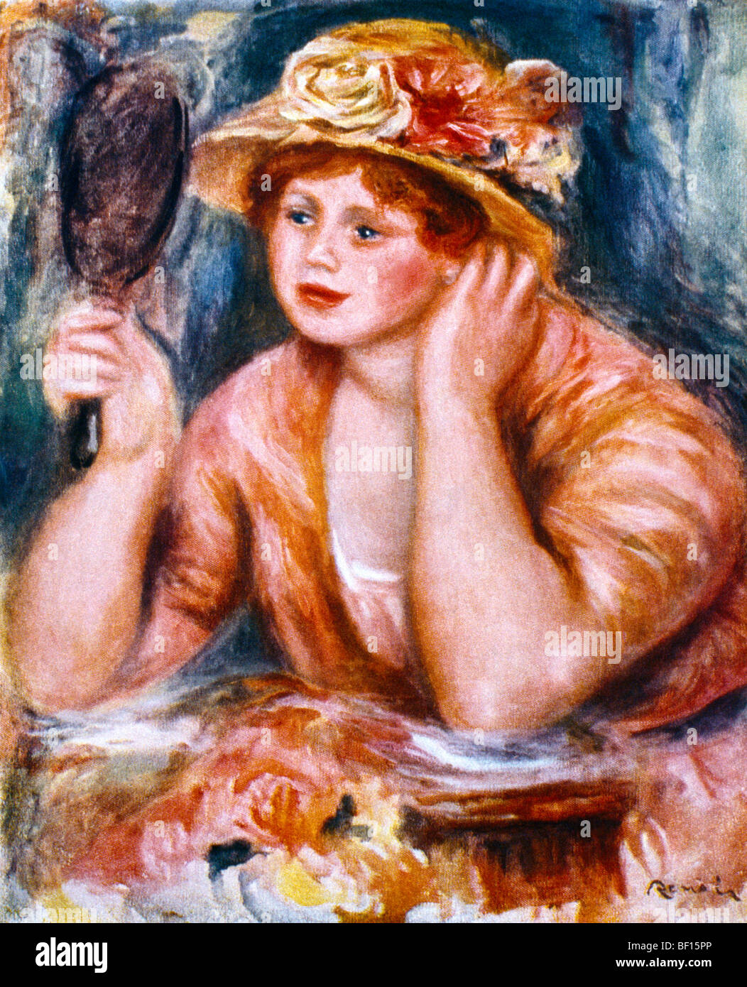 Le Femme au miroir de la peinture de Renoir 1916 Photo Stock - Alamy
