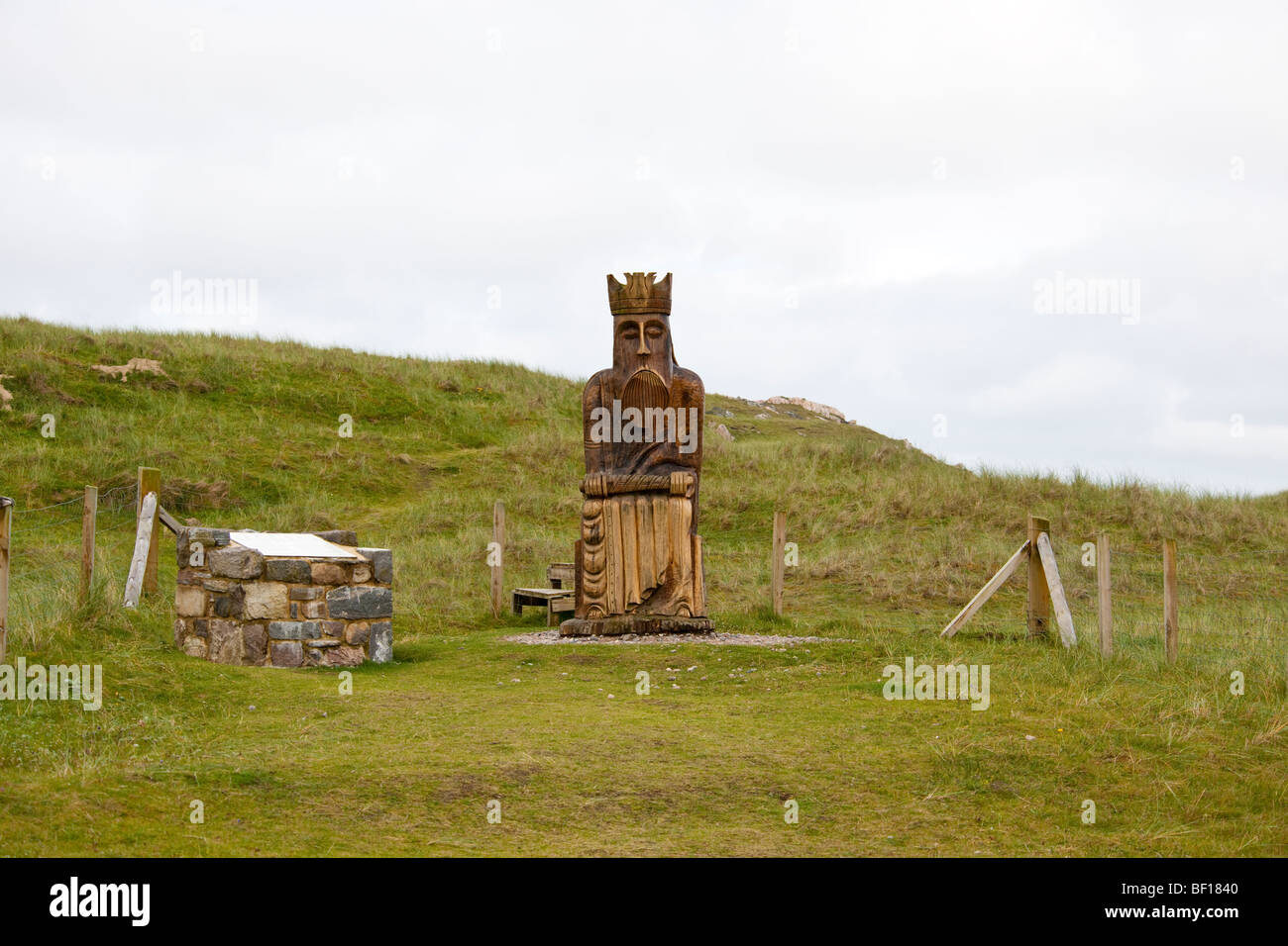 Copie à grande échelle de la Lewis Chessman à Uig sur l'île de Lewis, en Écosse Banque D'Images