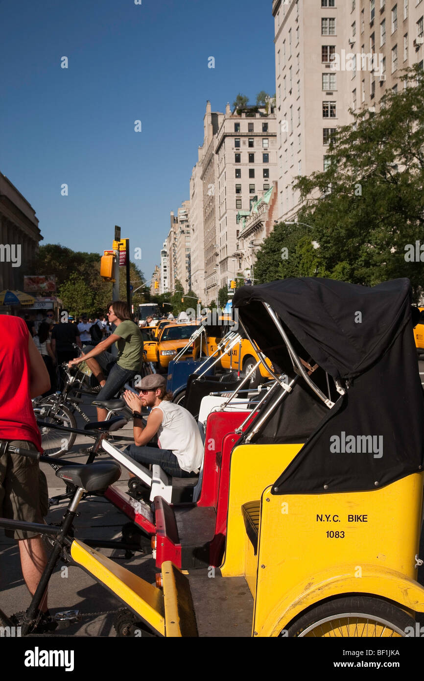 Des vélotaxis à New York City Banque D'Images