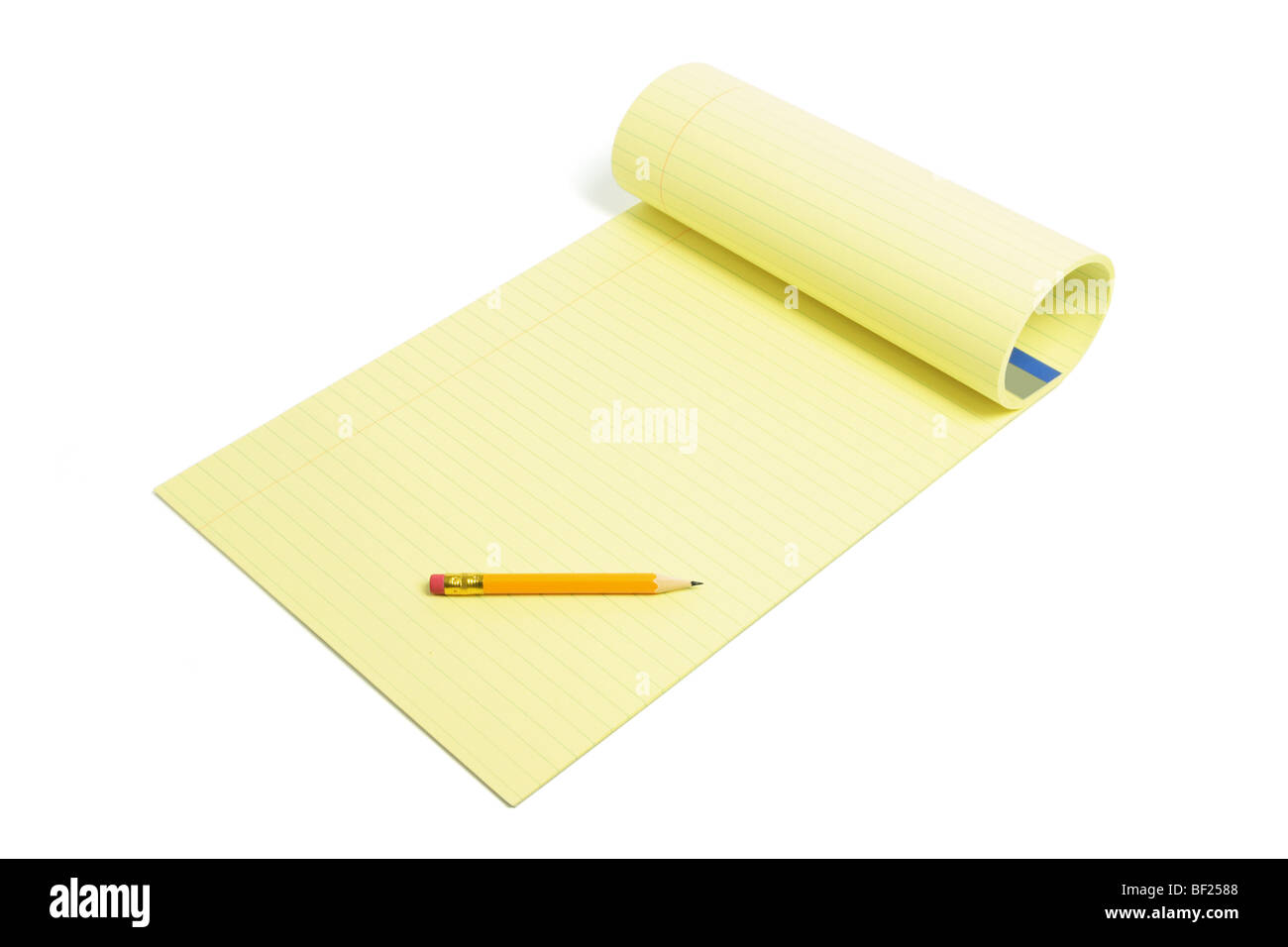 Crayon et pavé d'écriture Banque D'Images