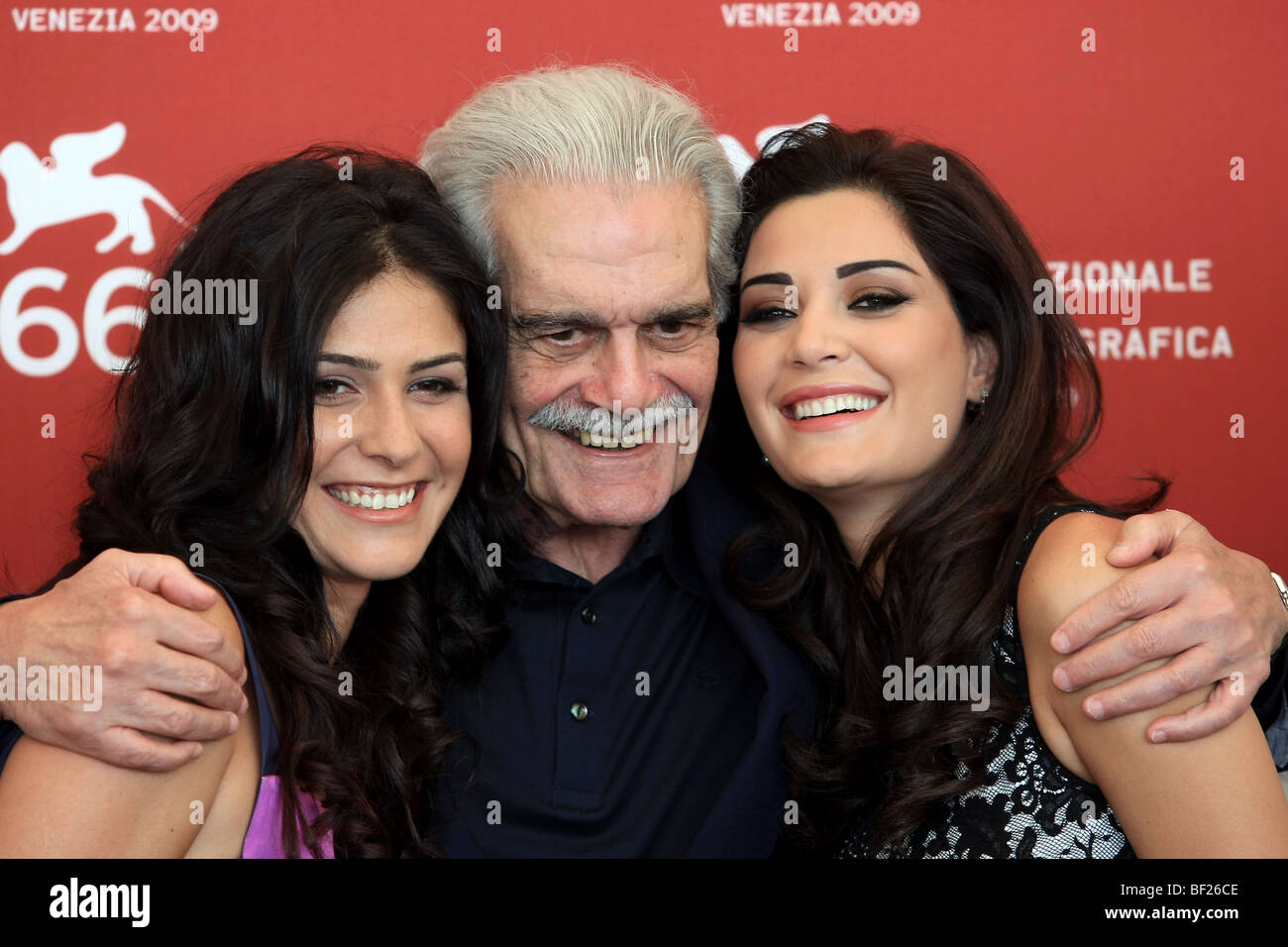 BASMA HASSAN OMAR SHARIF CYRINE ABDEL NOUR AL MOSAFER.PHOTOCALL..66ème FESTIVAL DU FILM DE VENISE Venise ITALIE 10 Septembre 2009 Banque D'Images