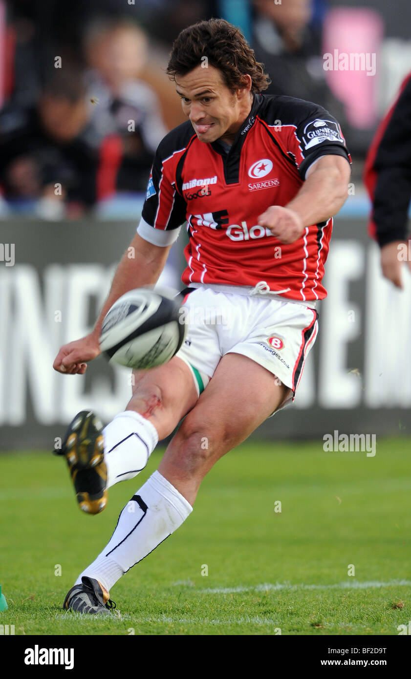 DERICK HOUGAARD SARRASINS RUFC KINGSTON PARK NEWCASTLE ANGLETERRE 04 Octobre 2009 Banque D'Images