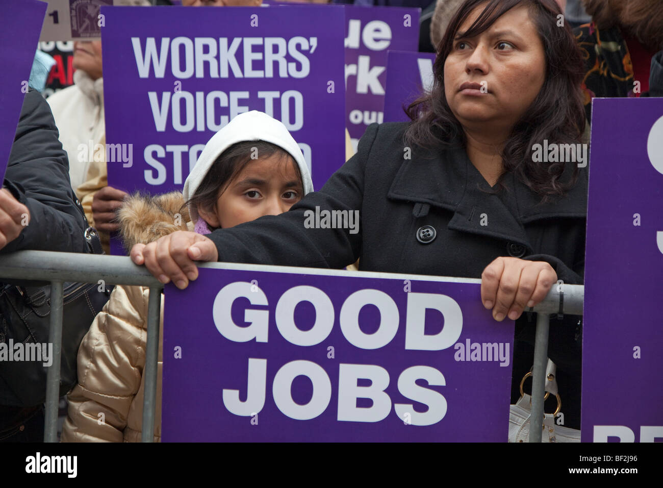 Labor-Community Rassemblement contre les grandes banques Banque D'Images