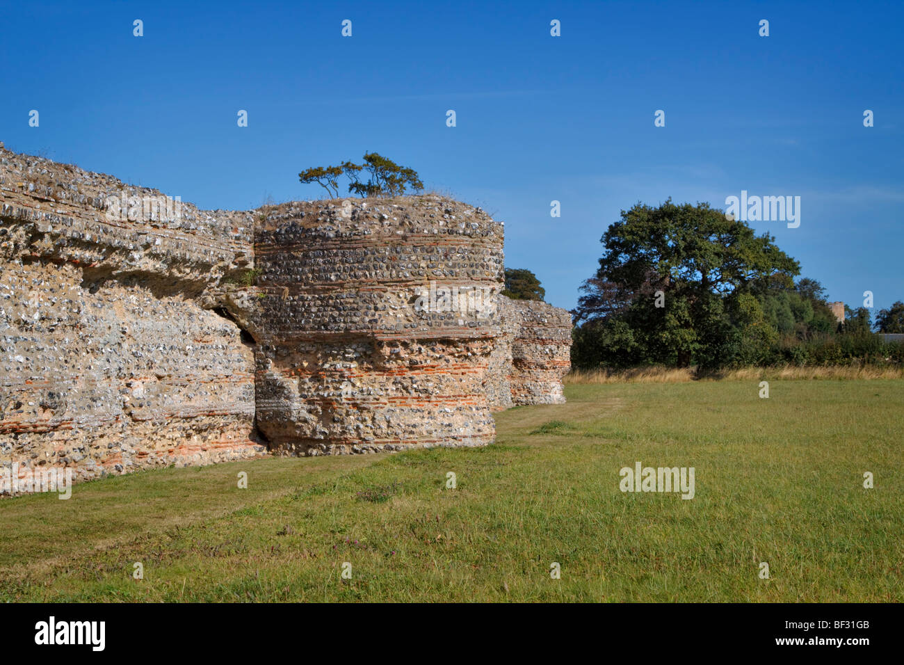 Burgh Castle, 3e siècle Roman fort à Norfolk Banque D'Images