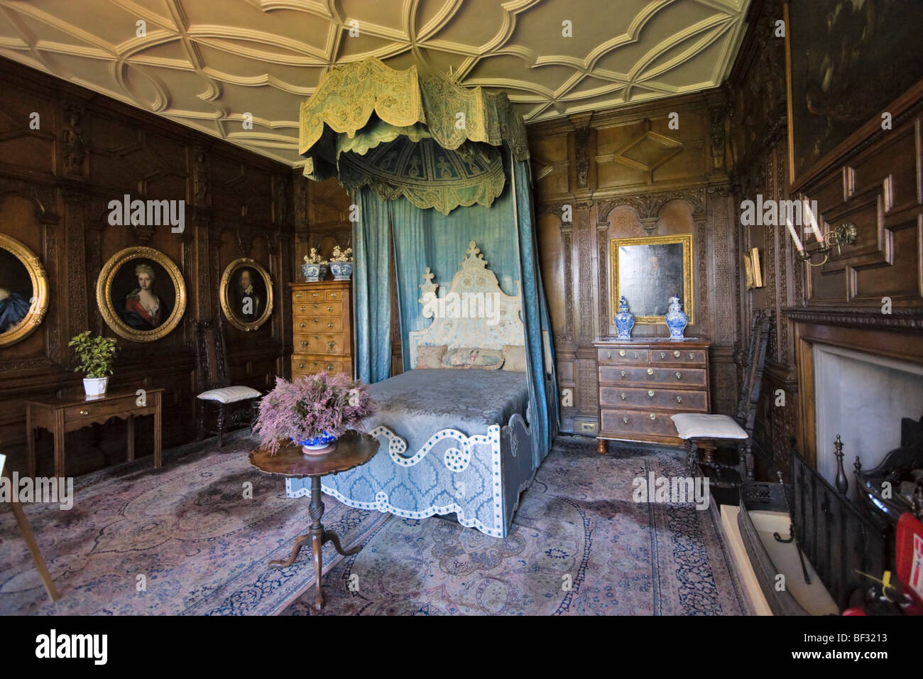 État du roi chambre à coucher, Burton Agnes Hall, Driffield, Yorkshire Banque D'Images