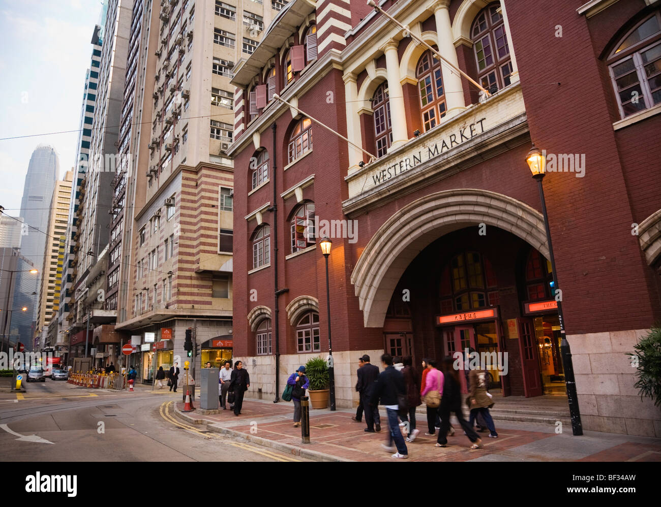 Le marché de l'Ouest est un jalon historique dans le district de Sheung Wan avec les institutions au-delà de la SFI, Hong Kong, Chine Banque D'Images