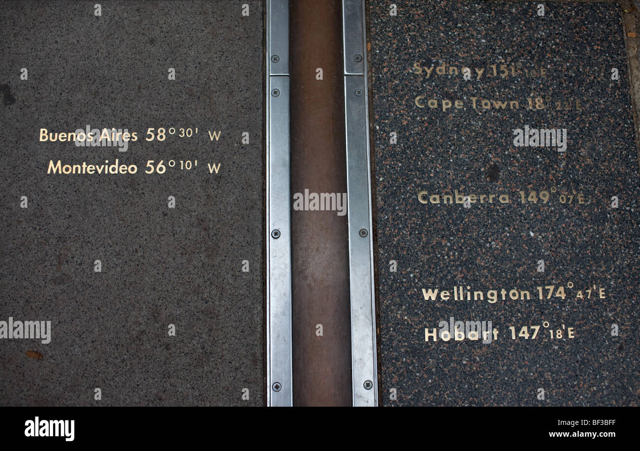 Méridien zéro à Greenwich . Banque D'Images