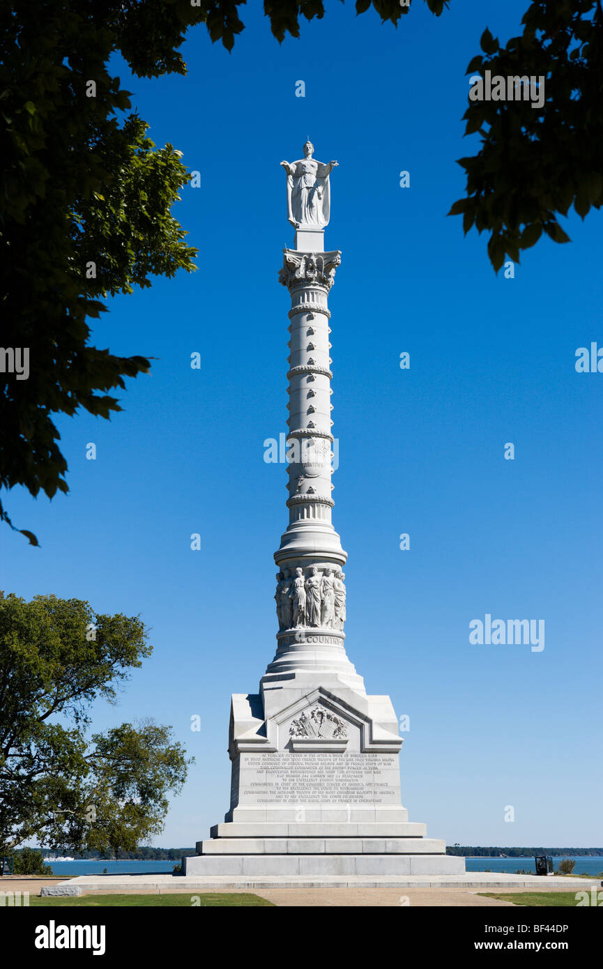 Monument de la victoire de Yorktown, Colonial National Historical Park, Yorktown, Virginia, USA Banque D'Images