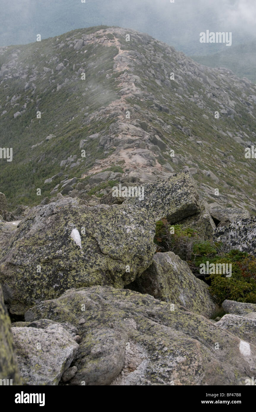 Sentier des Appalaches point final sur le mont Katahdin, Baxter State Park, Maine USA Banque D'Images