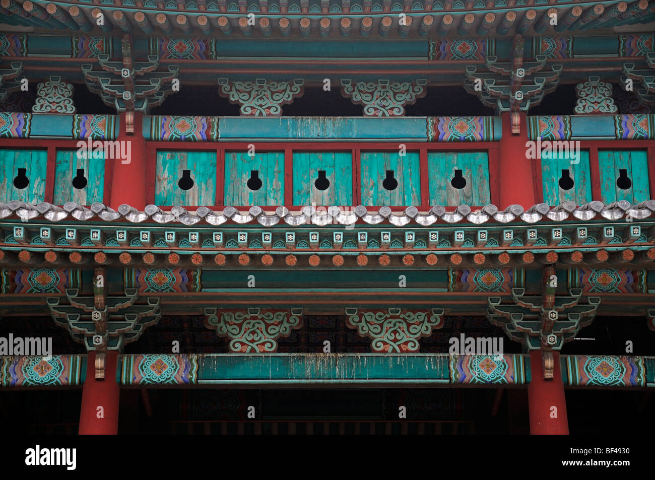 Détail tuile palace temple dong daegu Corée du Sud Banque D'Images