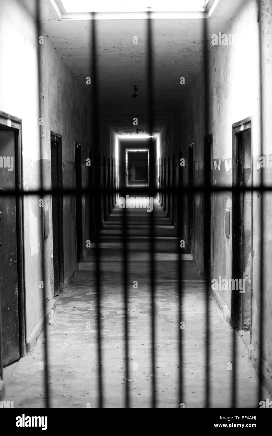 L'intérieur du bunker disciplinaire au mémorial du camp de concentration de Dachau en Allemagne Banque D'Images