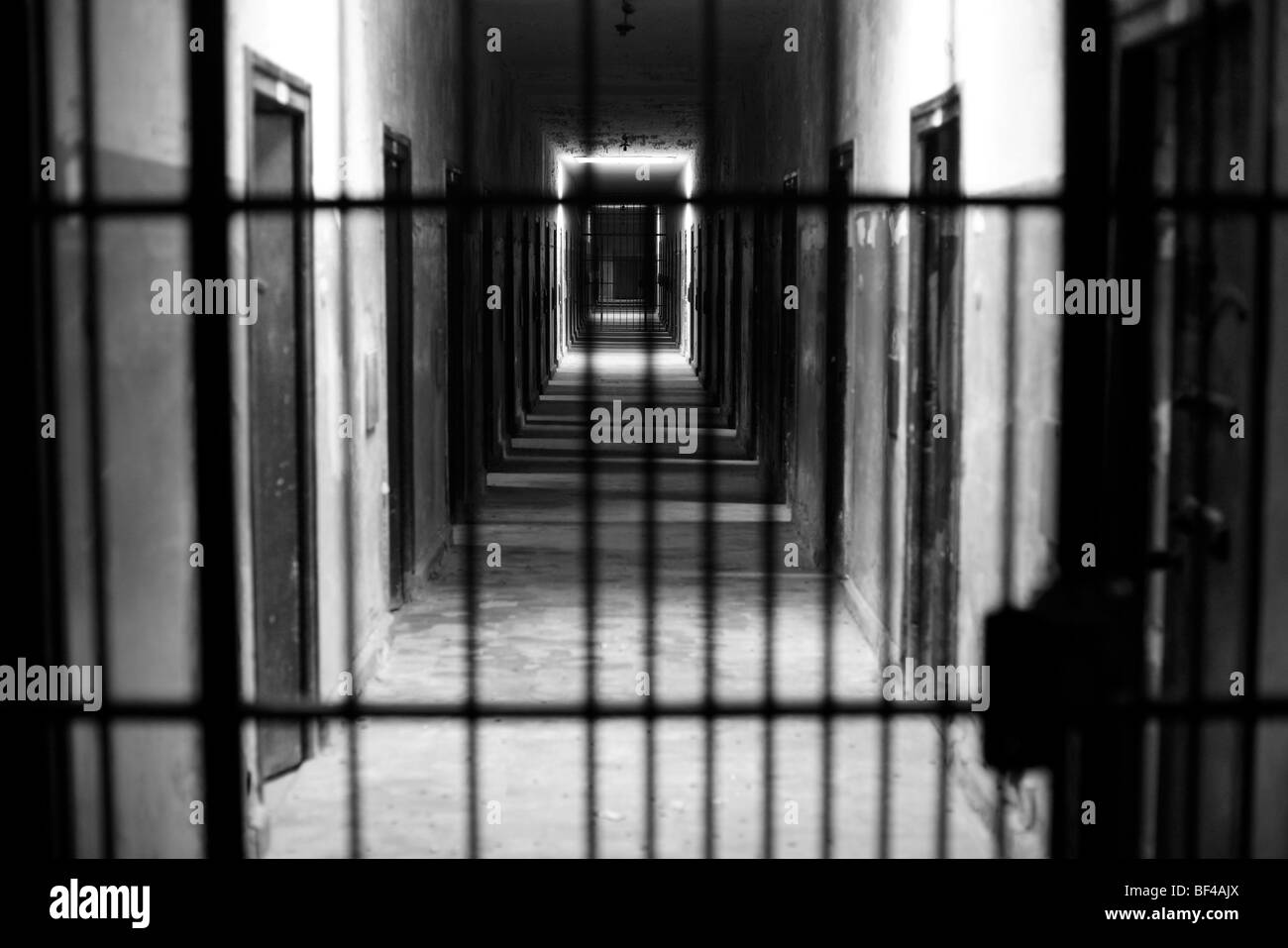 L'intérieur du bunker disciplinaire au mémorial du camp de concentration de Dachau en Allemagne Banque D'Images