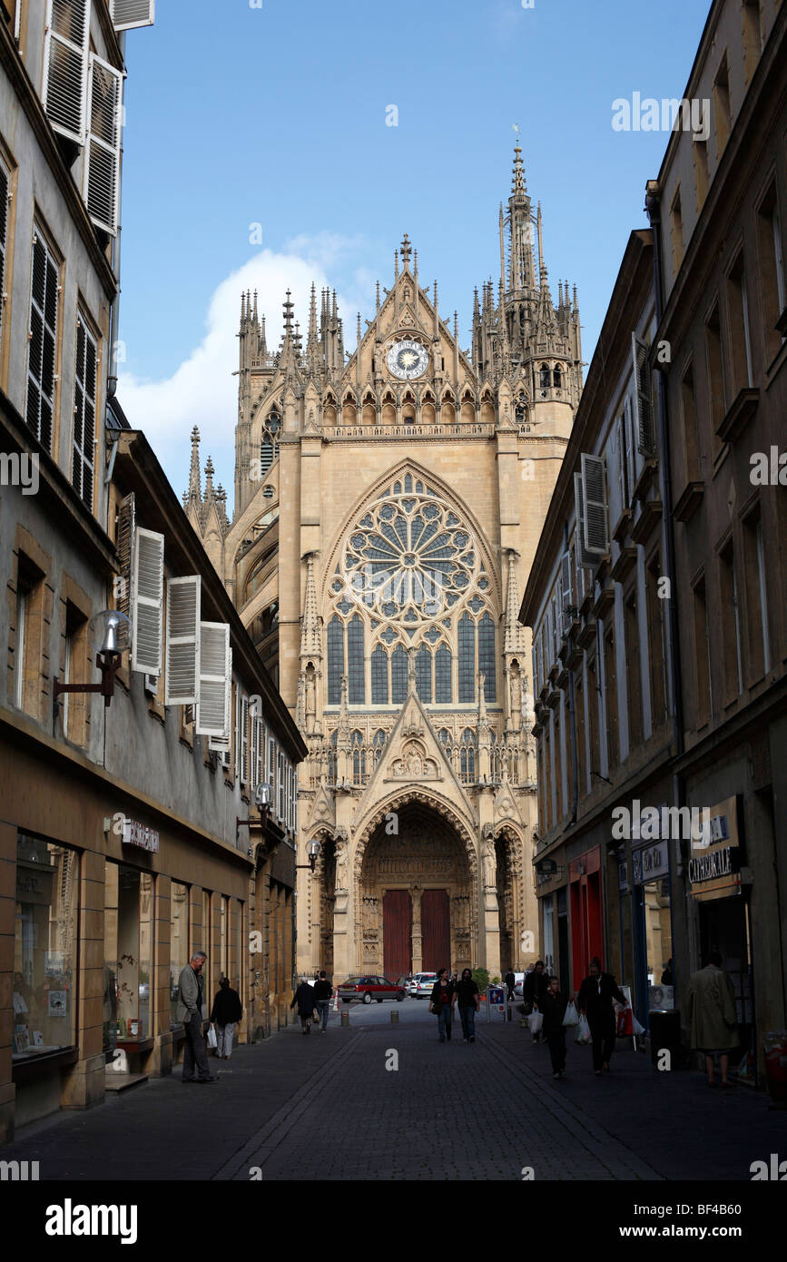 La cathédrale gothique de St Etienne à Metz en Lorraine Banque D'Images