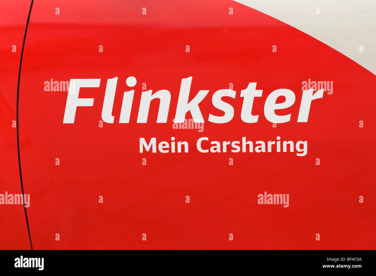 Logo, Flinkster Mein Carsharing, sur une porte de la voiture, l'autopartage, organisé, l'utilisation coopérative des véhicules, de la Deutsche Banque D'Images