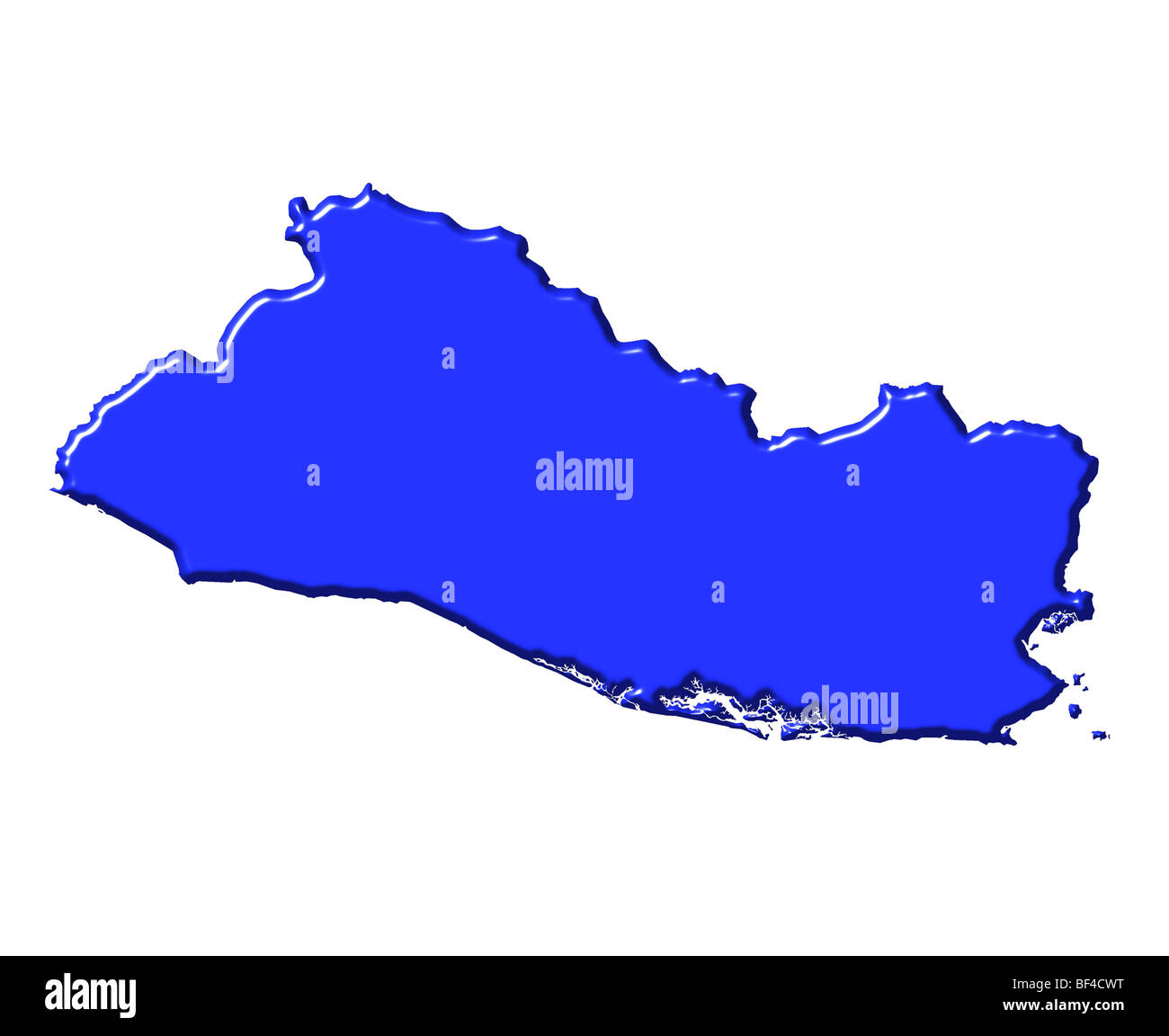 El Salvador 3d de la carte avec des couleurs nationales Banque D'Images