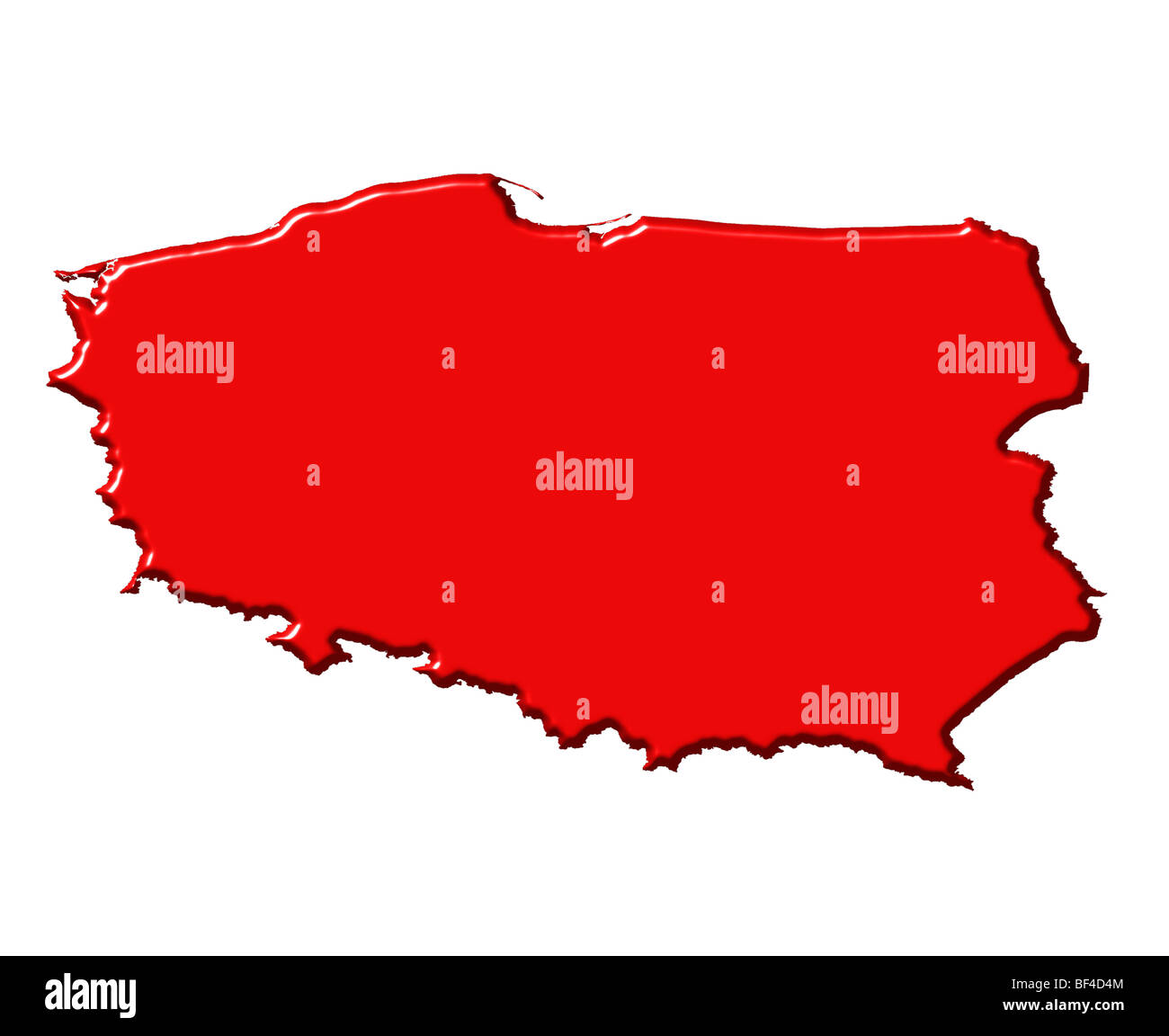 Pologne 3d de la carte avec des couleurs nationales Banque D'Images