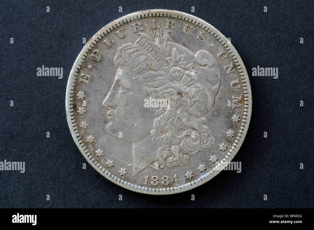 Dollar en argent Morgan (1884), USA Banque D'Images
