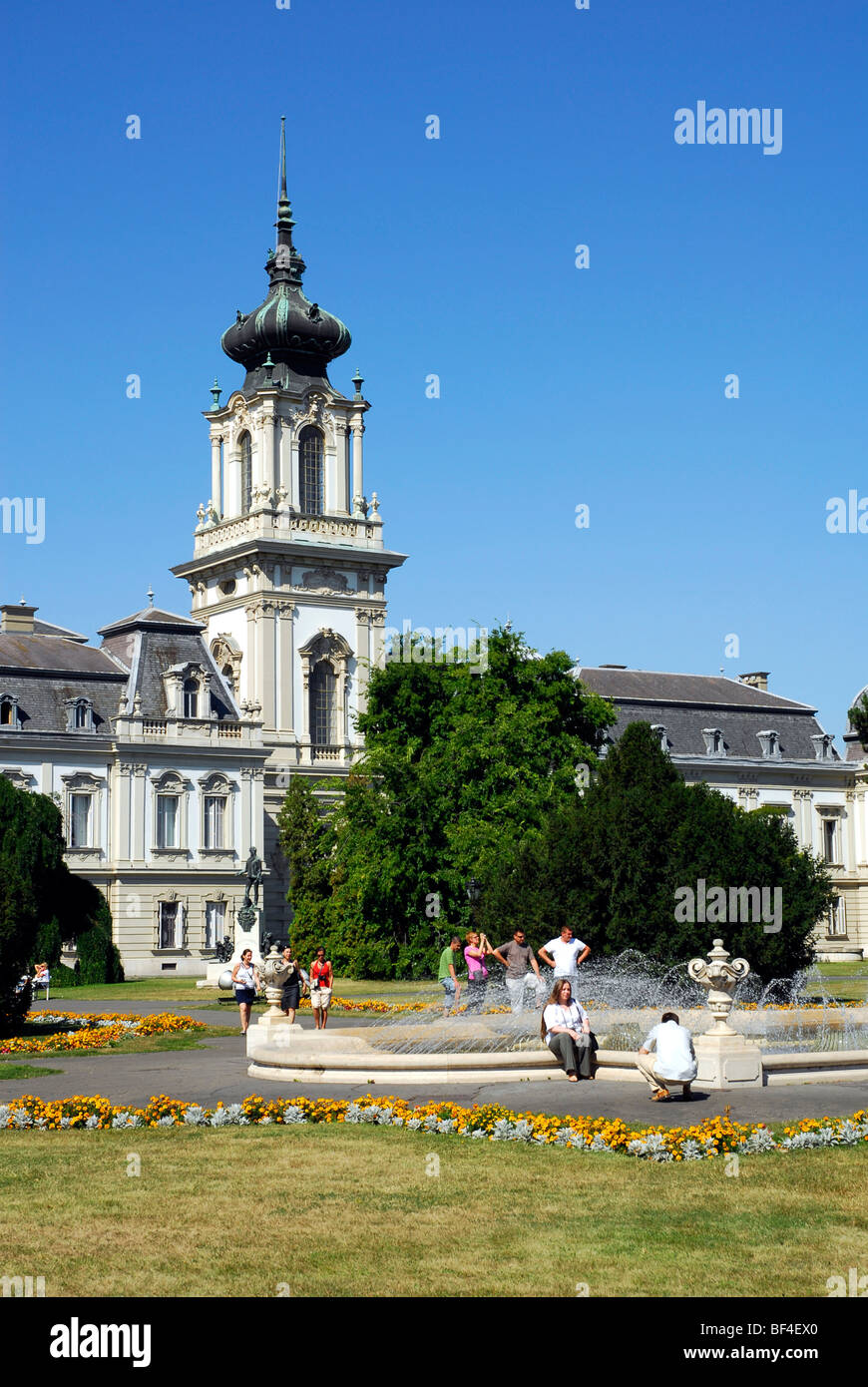 Jardin de Palais Festetics, Festetics Kastely, Keszthely, le lac Balaton, Balaton, Hongrie, Europe Banque D'Images