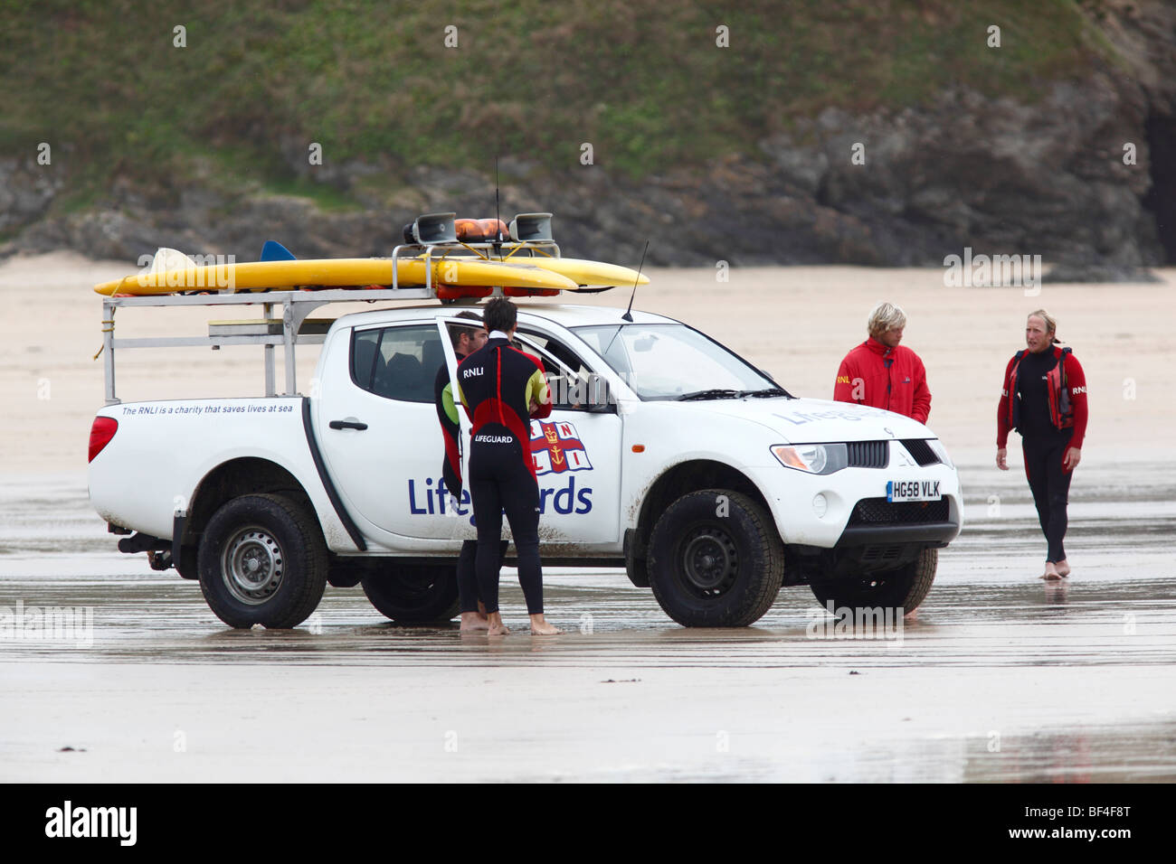 Lifeguard Véhicule sur Beach Banque D'Images