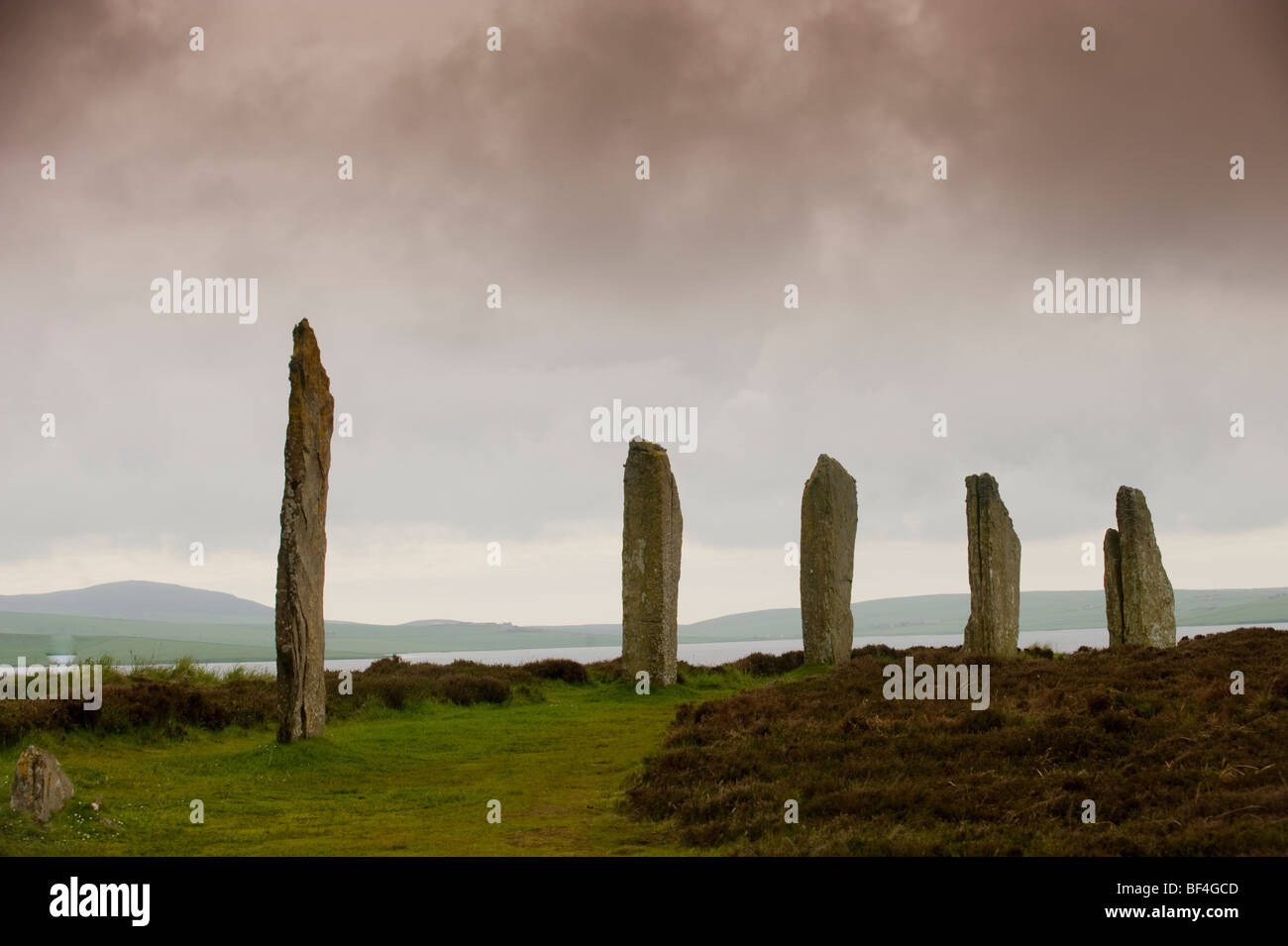 Lieu rituel néolithique, anneau de Shetlands, Stromness, Orkney Islands, Scotland, Royaume-Uni, Europe Banque D'Images