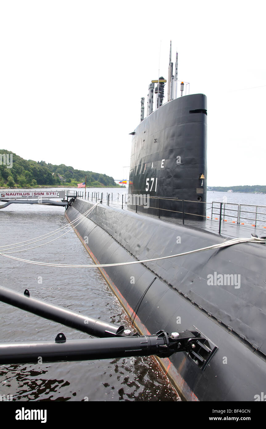 USS Nautilus - le 1er sous-marin nucléaire américain au Musée de la force sous-marine, Groton, Connecticut, USA Banque D'Images