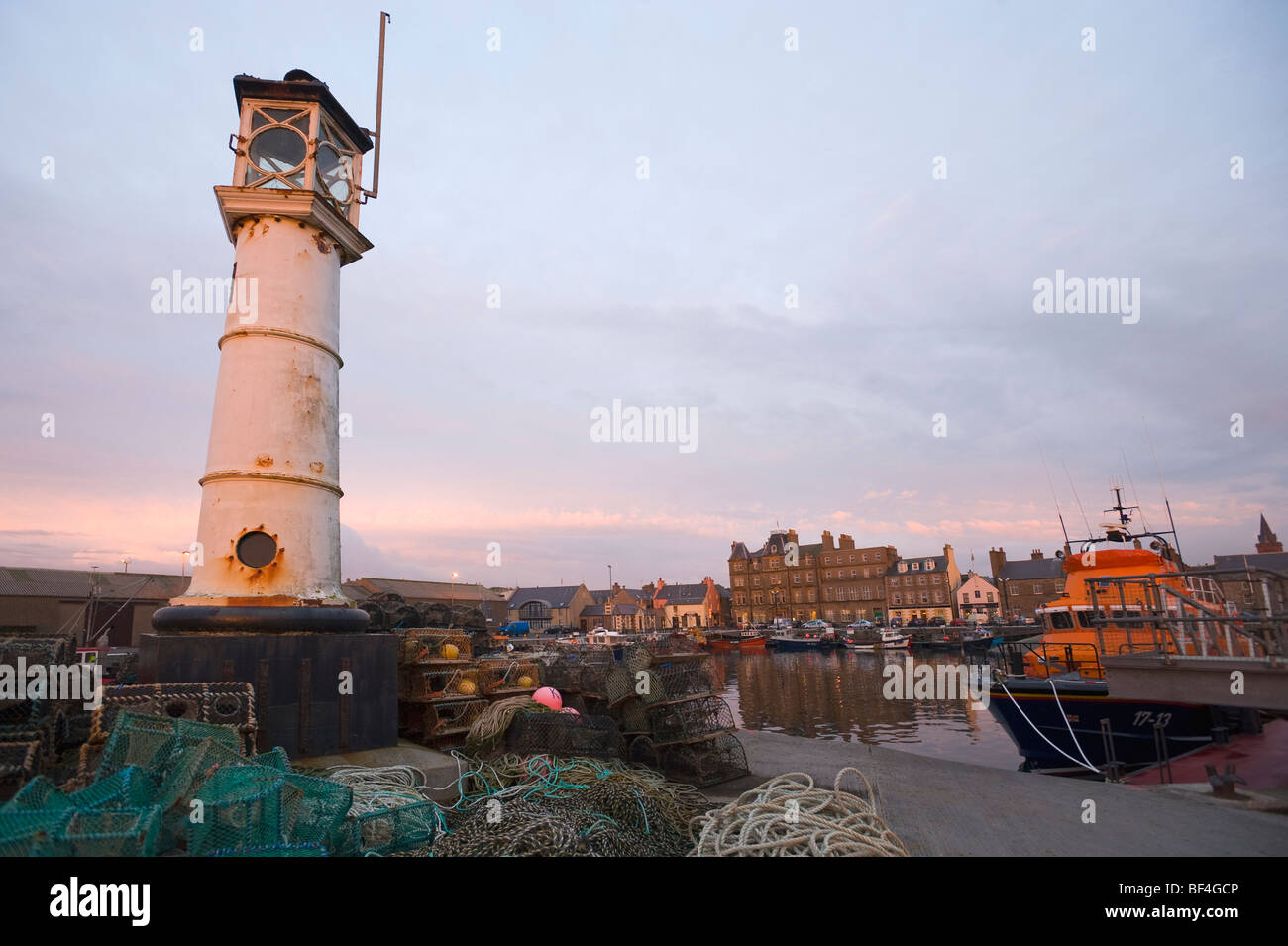 Le phare de port, Kirkwall, Orkney Islands, Scotland, Royaume-Uni, Europe Banque D'Images