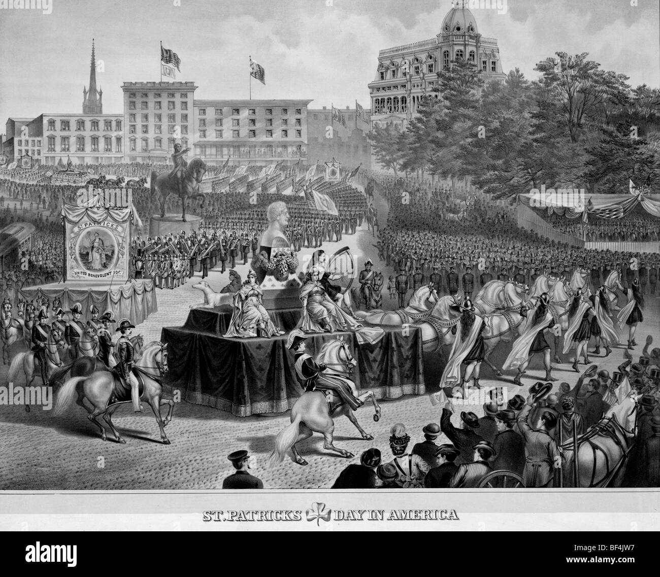 Le jour de la Saint Patrick en Amérique, vers 1874 Banque D'Images