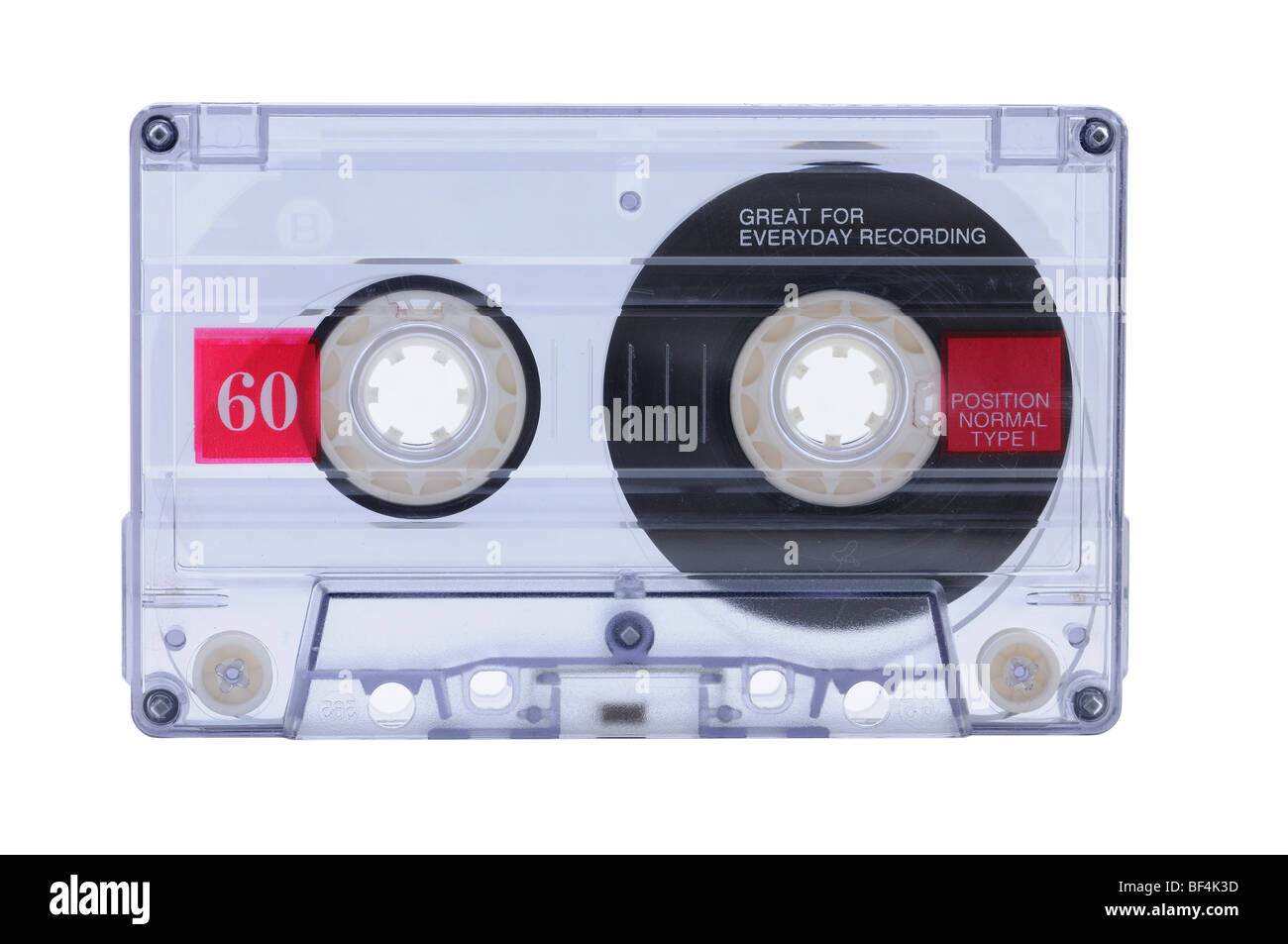 Cassette audio isolé sur fond blanc Banque D'Images