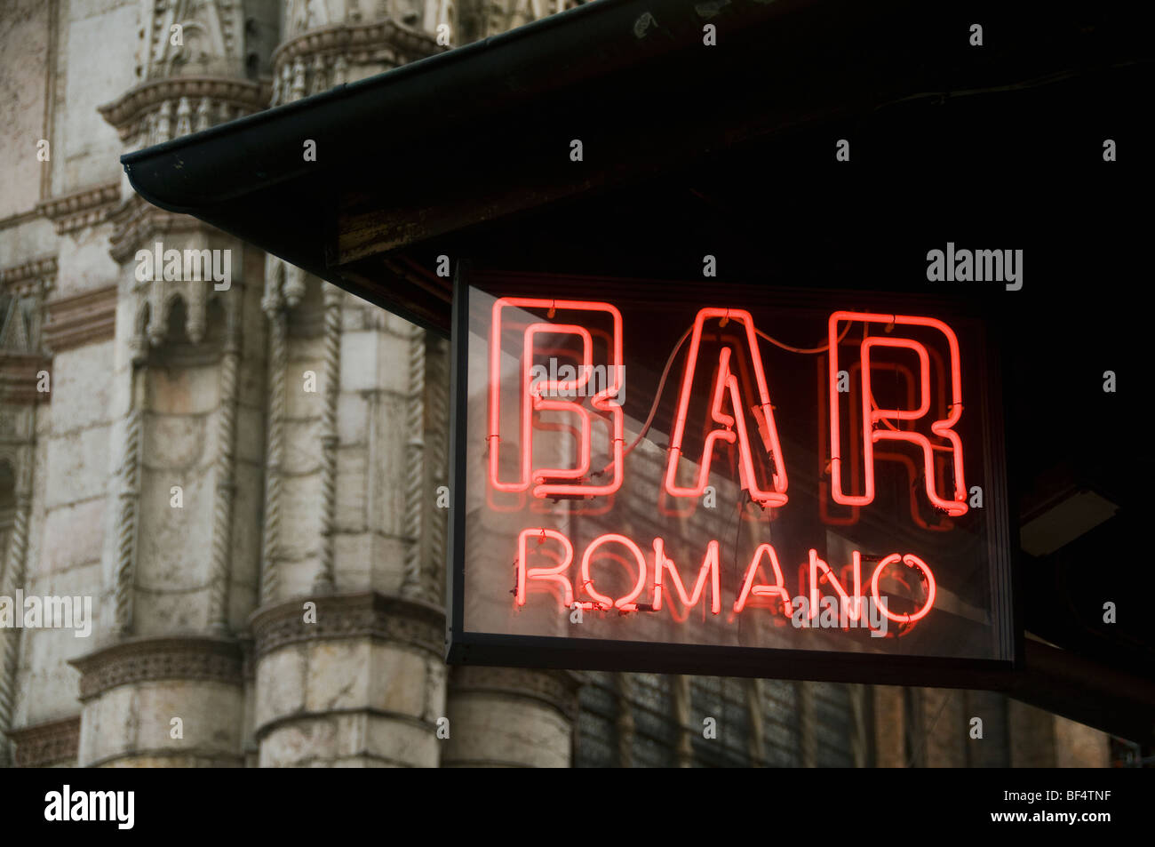 'Bar' Romano Piazza Maggiore, Bologne, Italie Banque D'Images