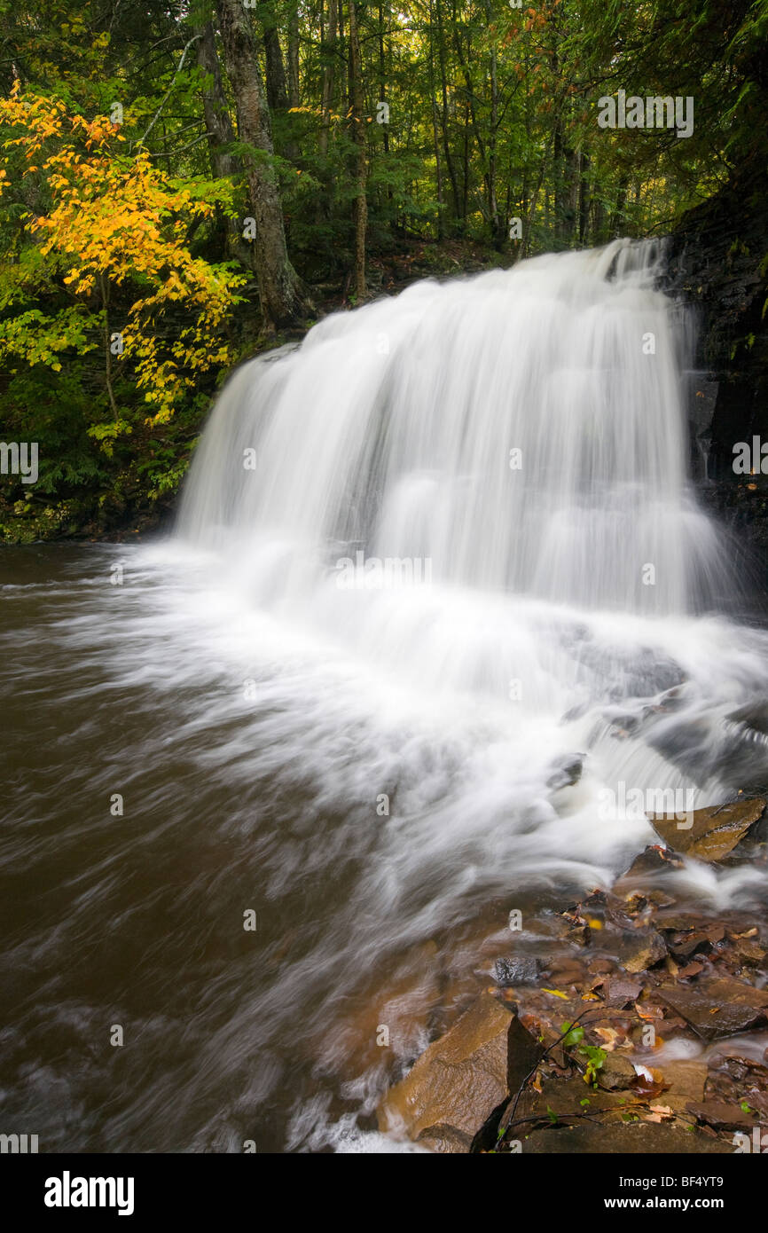 Chutes de la rivière Rock, Rock River Wilderness, Hiawatha National Forest, au Michigan Banque D'Images