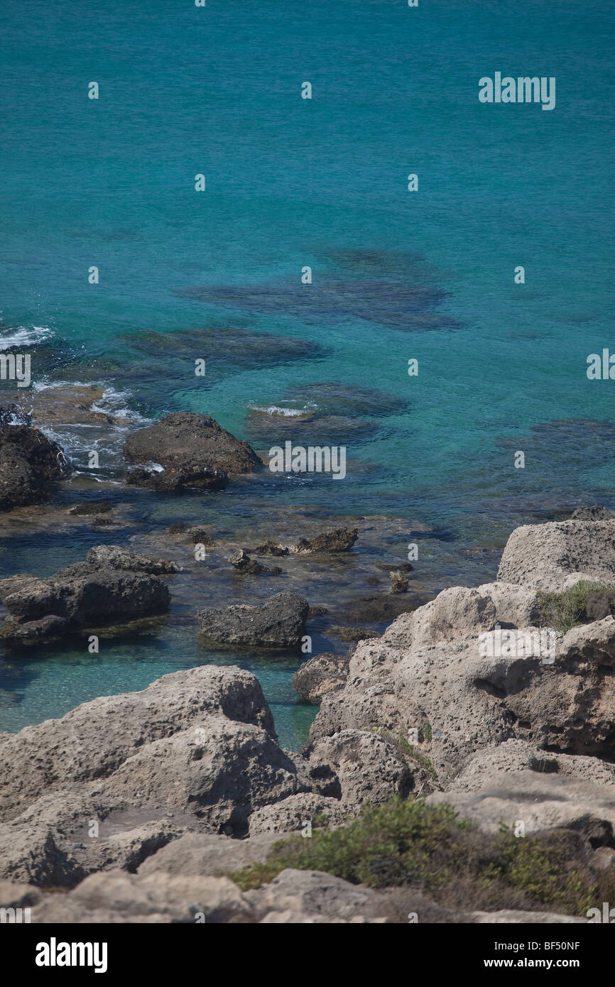 L'île de la plage de Falassarna Crete Grèce kasteli kissamos Chania europe Banque D'Images