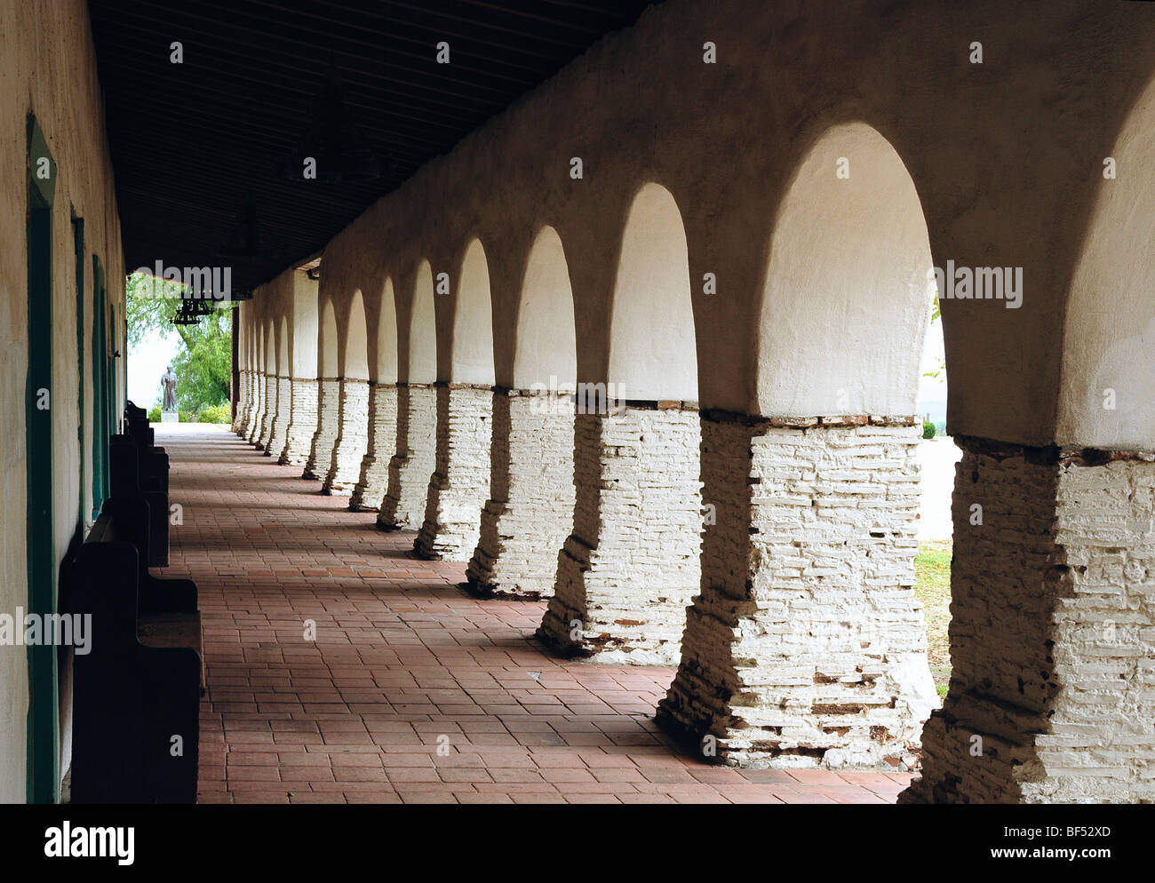 La mission de San Juan Bautista, California, USA. Utilisé dans le film d'Alfred Hitchcock, Vertigo. Banque D'Images